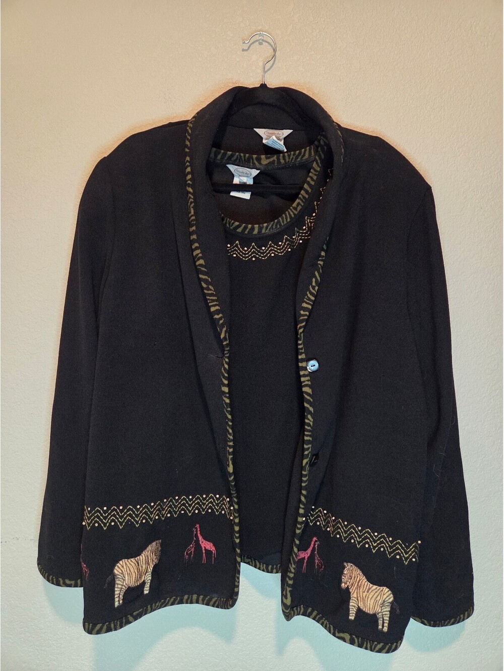 Stonebridge Black 2-Piece Jacket and Sleeveless Top size 3X